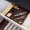 17'' Walnut Expandable Diagonal Bamboo Drawer Organizer with Adjustable Dividers